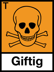 Gefahrstoffzeichen Giftige Stoffe Etiketten Symbol