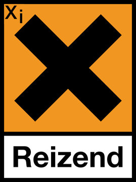 Gefahrstoffzeichen Reizende Stoffe X Etikett Symbol