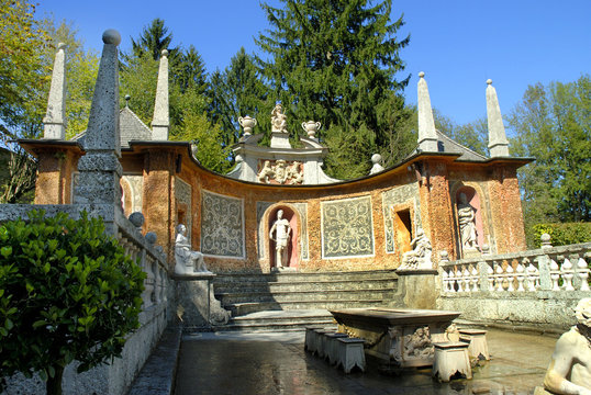 Hellbrun Castles Trick Fountains near Salzburg Austria