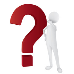 3d human with a red question mark