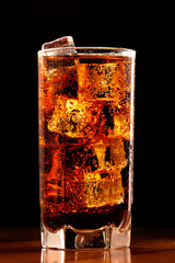 Glass of cold cola