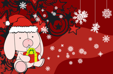 bunny baby cartoon xmas background