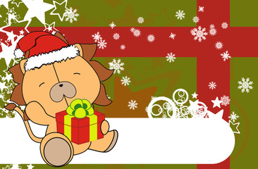 lion baby cartoon xmas background