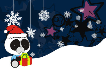 panda bear baby cartoon xmas background