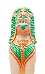 Statue Of Lion Isolate On White Background