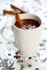 Hot chocolate with cinnamon stick