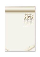 Calendar on note paper
