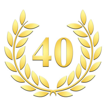 Lauriers 40 ans or en relief