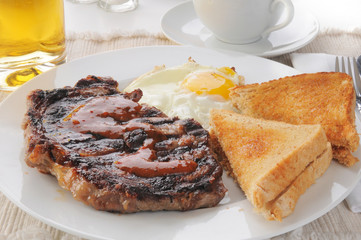 Steak and eggs