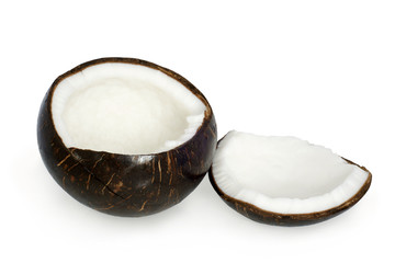 Two halves of coconut