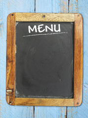 blank menu on blackboard, free copy space