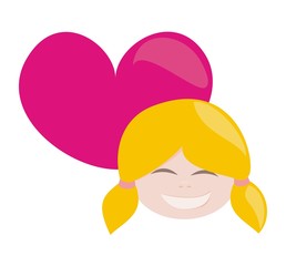 I love my happy blond girl with all my heart vector illustration