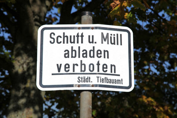 Schutt abladen verboten