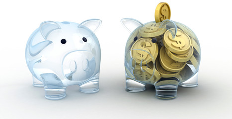 Two glass pig © Vlad Kochelaevskiy