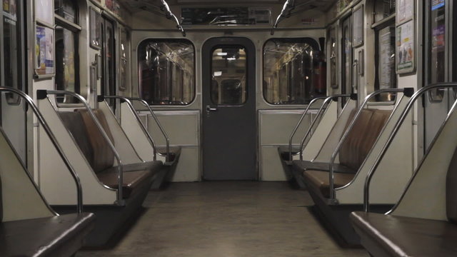 Subway, empty carriage of train