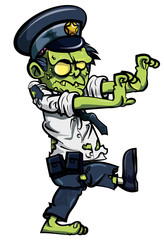 Obraz premium Cartoon zombie policeman