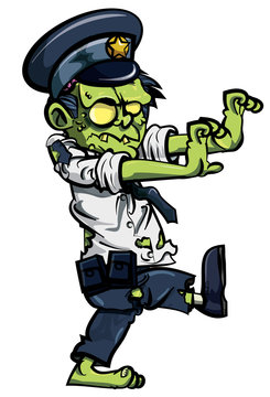 Cartoon zombie policeman