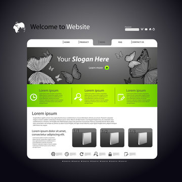 Web site design template, vector