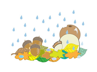 pattern with acorns. Vector illustration.