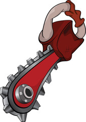 Chain saw. Cartoon