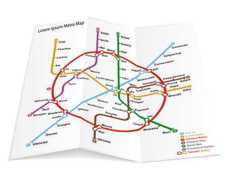 Metro map icon. Vector illustration.