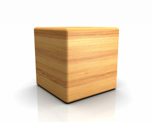 3D Holzwürfel abgerundet - Tanne