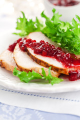 Turkey breast with cranberry sauce