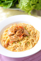 Delicious thai curry noodle