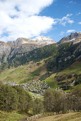 Fototapeta na wymiar vals village in switzerland alps