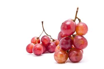 Red grapes isolated on white background