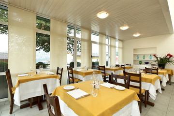 interior of a typical restaurant in central europe