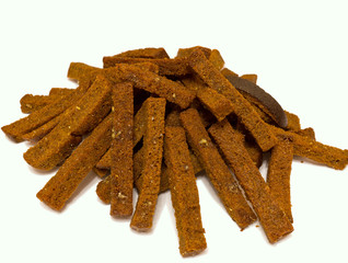 Crackers on a white background