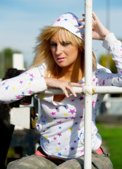 Casual young female outdoors