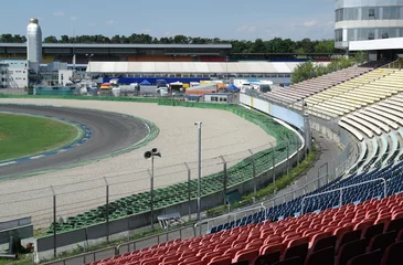 Wall murals Stadion racetrack tribune at summer time