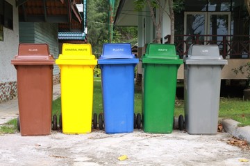 five colors recycle bins - 36148369