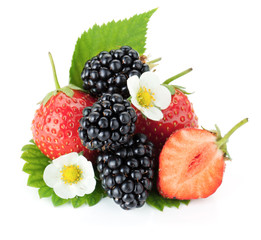 Strawberry and blackberry fruits