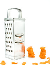 Chopped carrot and grater