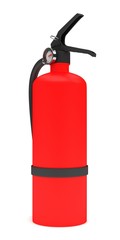 Red fire extinguisher on a white background
