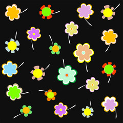 tropical decorative flowers pattern vector background