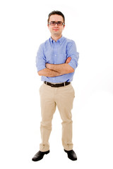 Fototapeta premium young casual man full body in a white background