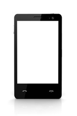 White screen cell phone isolated - own design