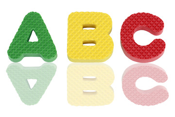 A B C in foam letter