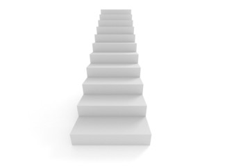 3D image of stairway isolated on white