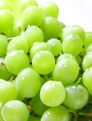 Image of green grape background with water drops