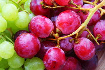 Background image of red and green grapes