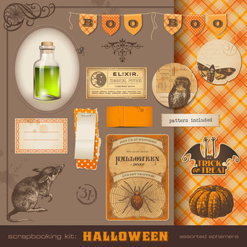 scrapbooking kit: Halloween design elements