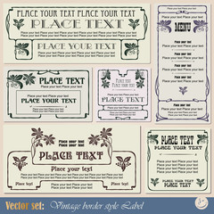 vintage style labels on different topics