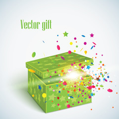 Vector editable illustration of magic gift box
