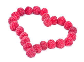 Raspberry fruit sa heart shape