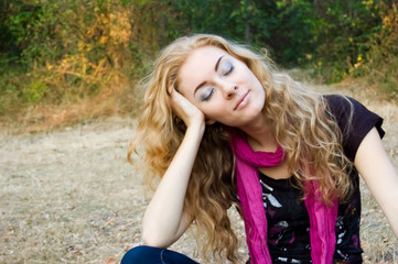 Naklejka premium Woman relaxing